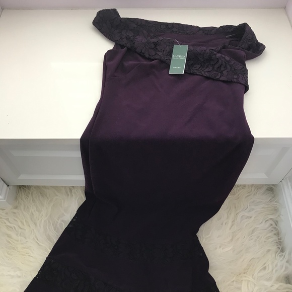 Lauren Ralph Lauren Purple Lace Gown - Picture 3 of 9